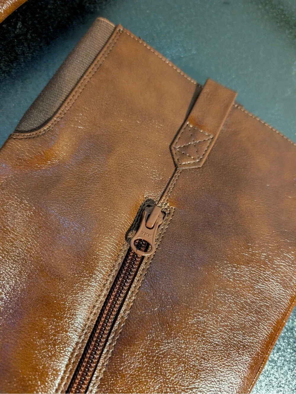 Cat & Jack Size 3 Tall Brown Riding Boots | Side Zip - Faux Leather